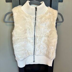 Gap Kids White Faux Fur Vest - size L​